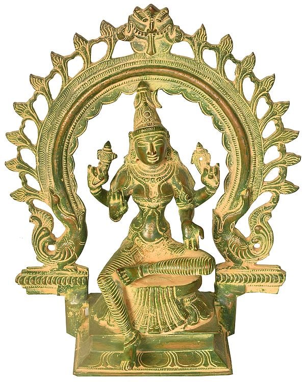 10" Goddess Lakshmi In Brass | Handmade | Made In India