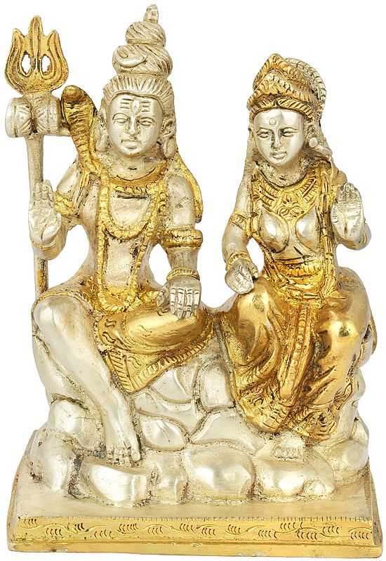 5" Shiva Parvati In Brass | Handmade | Made In India