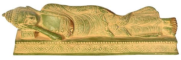 10" Parinirvana Buddha (Tibetan Buddhist Deity) In Brass | Handmade | Made In India