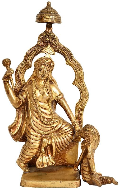 13" Goddess Bagalamukhi In Brass | Handmade | Made In India