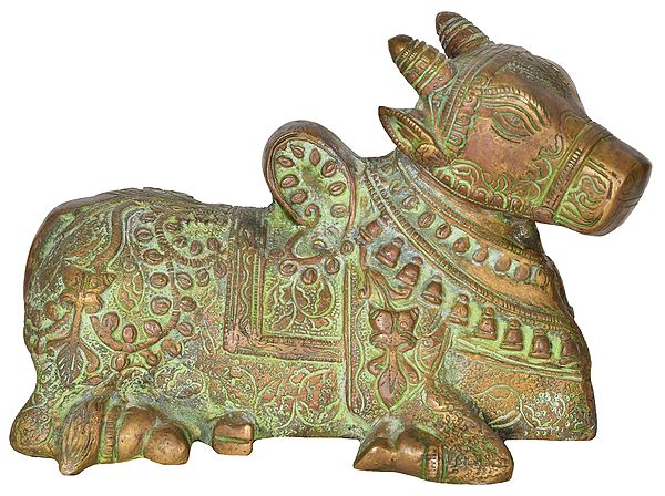 4" Nandi - The Vahana of Shiva In Brass | Handmade | Made In India