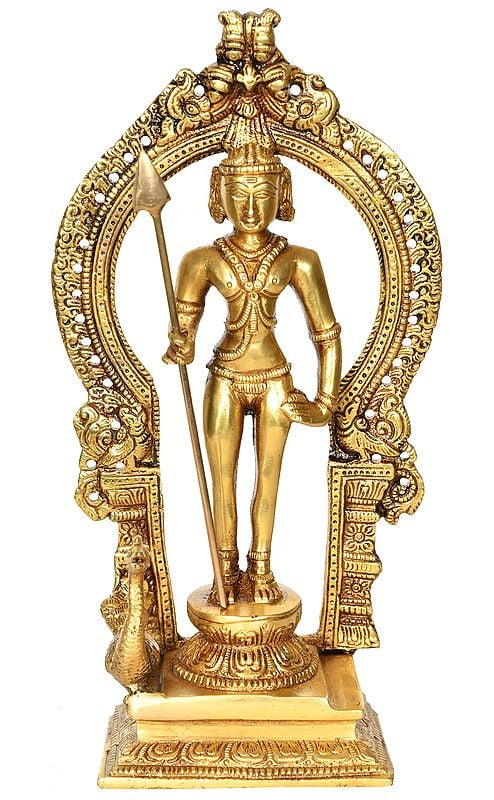 9" Kumara Karttikeya In Brass | Handmade | Made In India