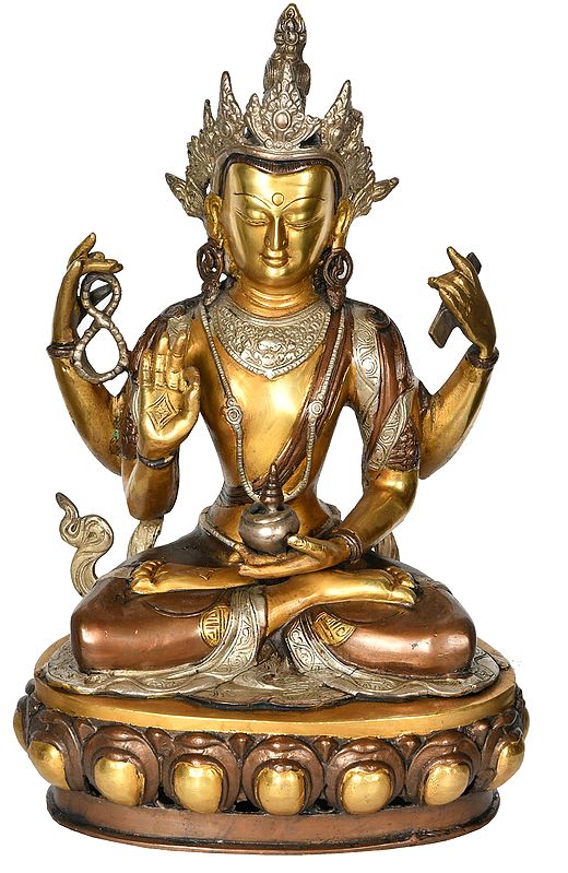 16" A Composite Image of Tibetan Buddhist Deity In Brass | Handmade | Made In India