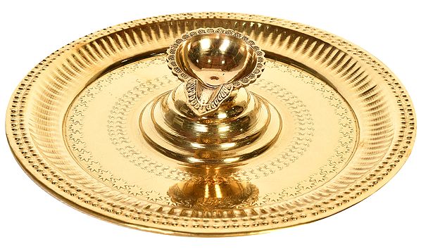 Puja Thali with Attached Diya