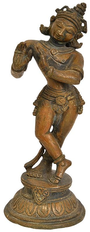 5" Krishna Idol In Brass | Handmade | Made In India