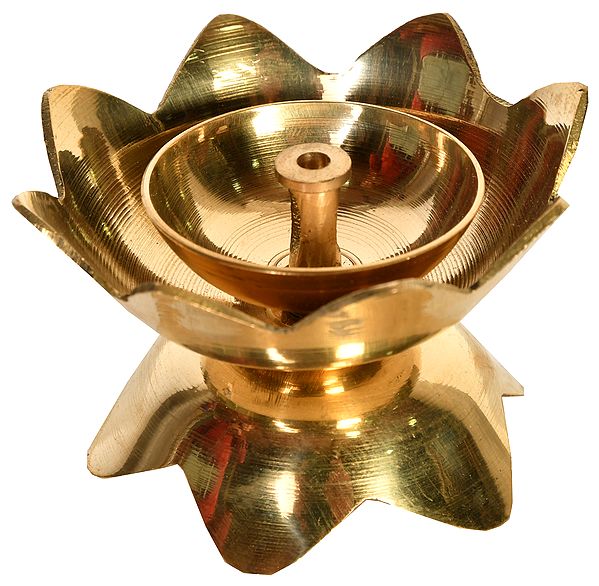 Lotus Wick Puja Lamp