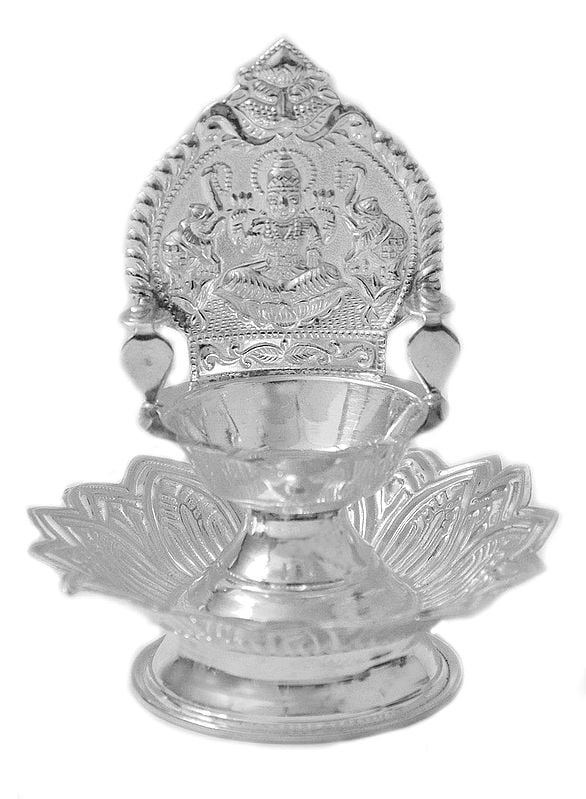 Gajalakshmi Puja Lamp with Lotus Stand