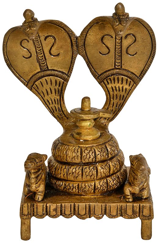 Shiva Linga With Serpents and Nandis