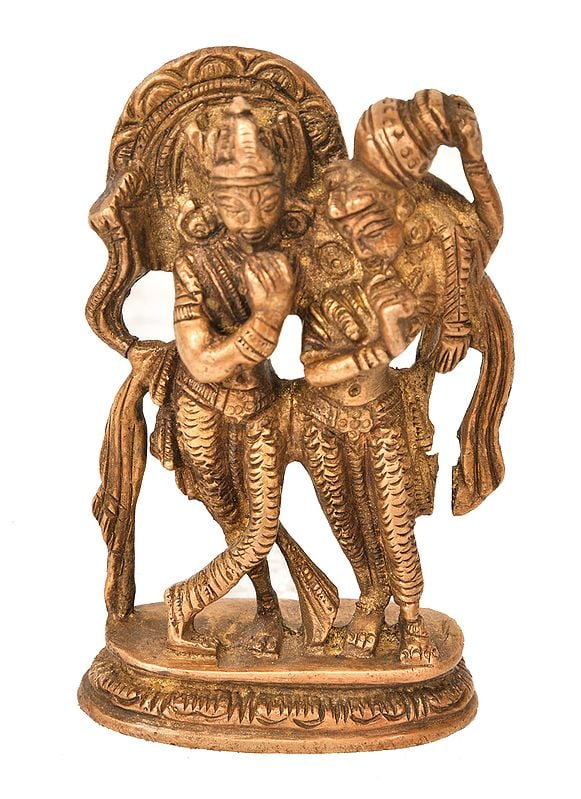 Radha Krishna Small Idol | Handmade Brass Statue