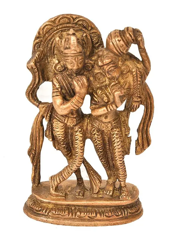 Radha Krishna Small Idol | Handmade Brass Statue