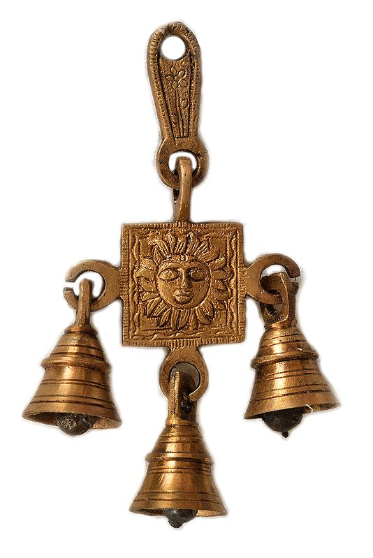 6" Surya Hanging Bells in Brass | Handmade | Made in India