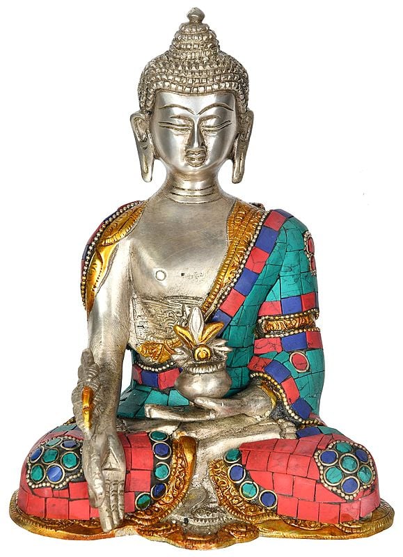 7" Medicine Buddha in Padamasana (Tibetan Buddhist) In Brass | Handmade | Made In India