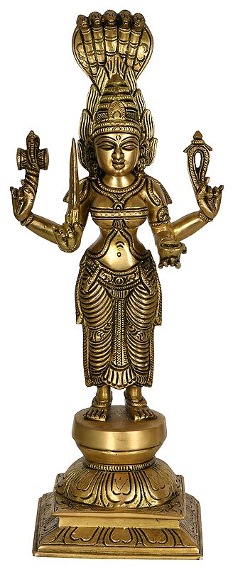 13" Goddess Durga of South India In Brass | Handmade | Made In India