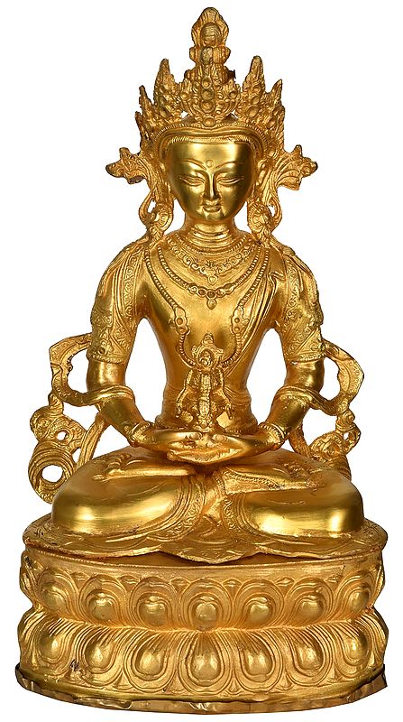 14" Amitabha Buddha - Tibetan Buddhist Deity In Brass | Handmade | Made In India