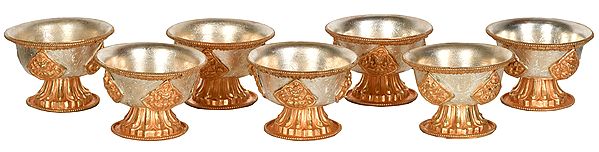 Set of Seven Tibetan Buddhist Ritual Cups - Made in Nepal