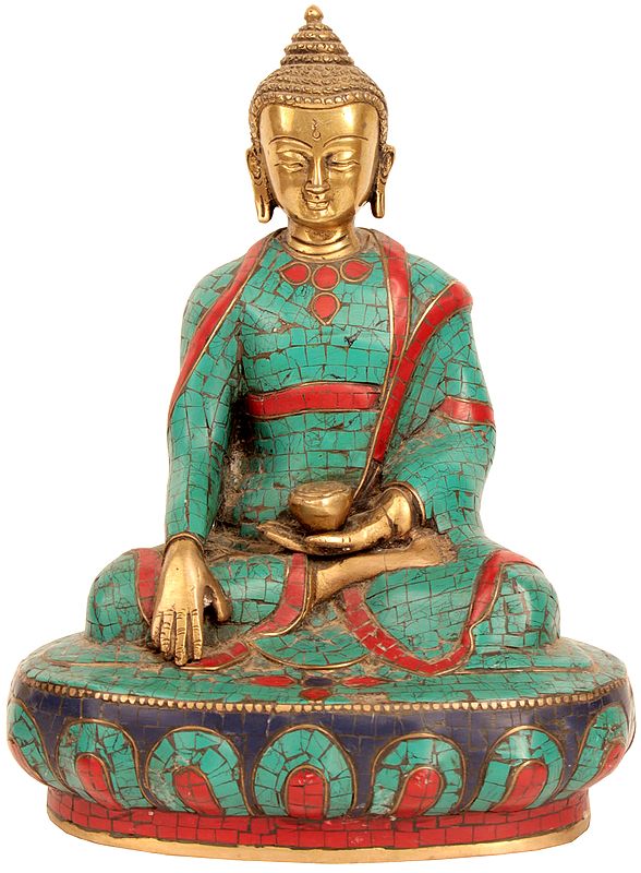 Tibetan Buddhist Lord Buddha in Bhumisparsha Mudra