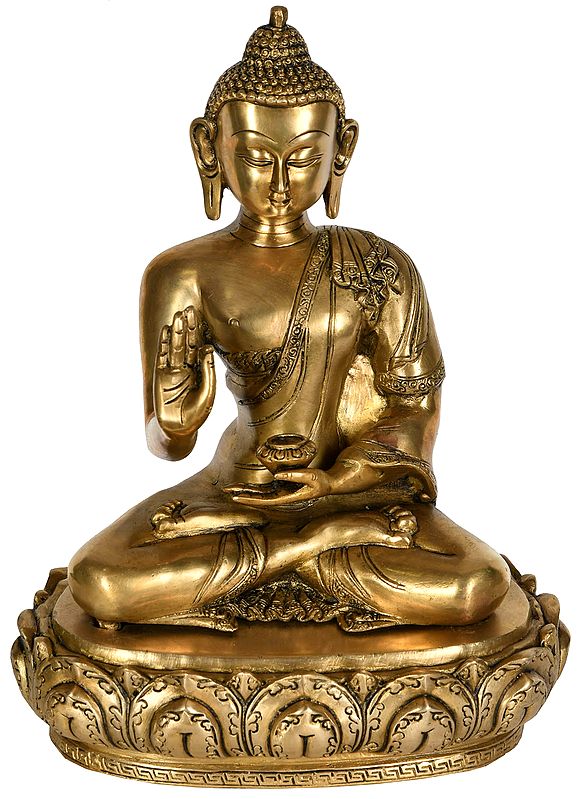 13" Preaching Buddha (Tibetan Buddhist Deity) In Brass | Handmade | Made In India