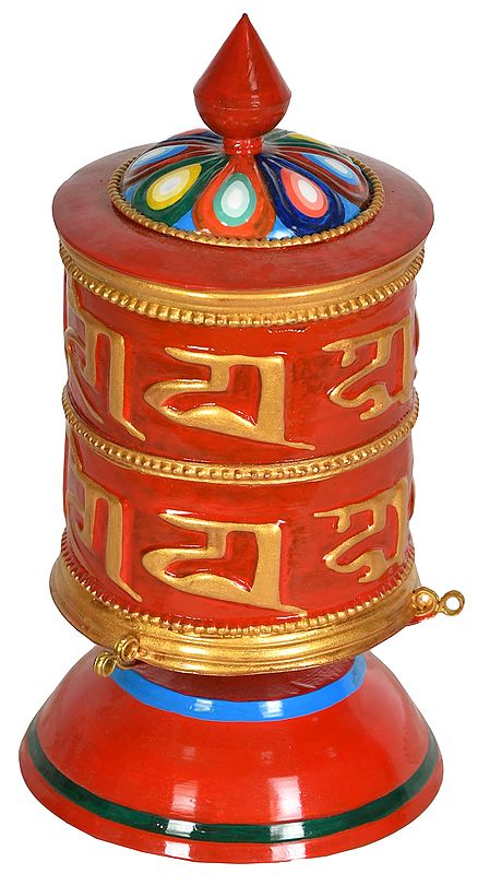 Tibetan Buddhist Prayer Wheel from Nepal with Auspicious Mantras