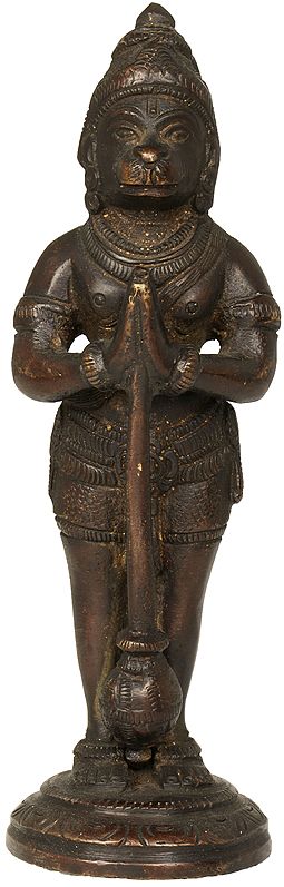 5" Lord Hanuman Statue In Brass | Handmade | Made In India