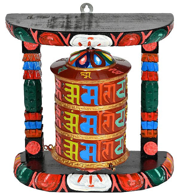 Tibetan Buddhist Prayer Wheel with Auspicious Mantras (Made in Nepal)