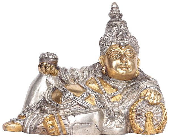 7" Relaxing Kubera In Brass | Handmade | Made In India