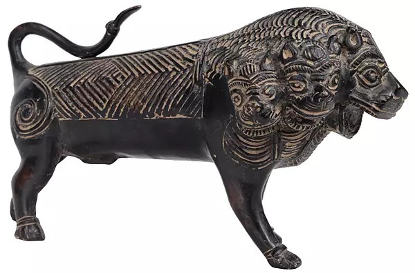 Five Headed Mythical Lion Figurine | Wild Cats Statues
