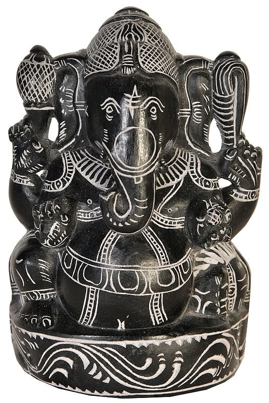 Lord Ganesha Katappa Stone Statue Crafted in Mahabalipuram