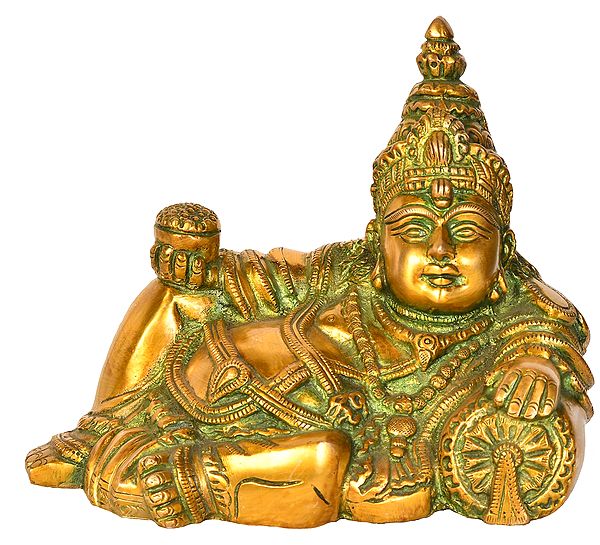 7" God of Wealth Kubera In Brass | Handmade | Made In India