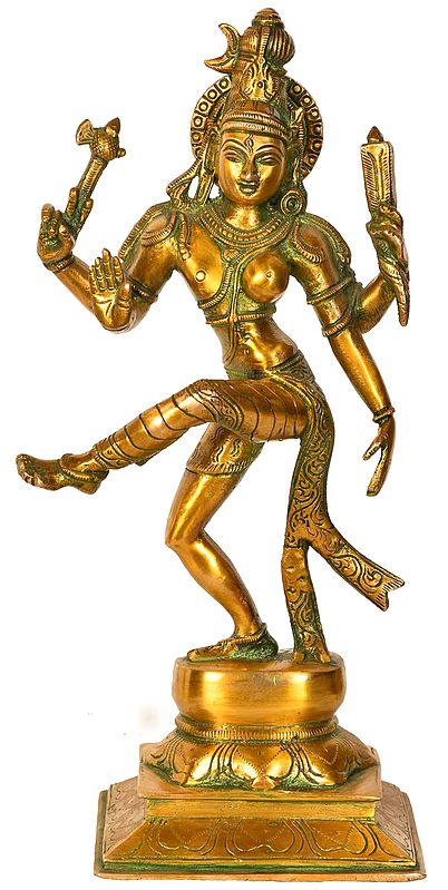 12" Dancing Ardhanrishvara In Brass | Handmade | Made In India