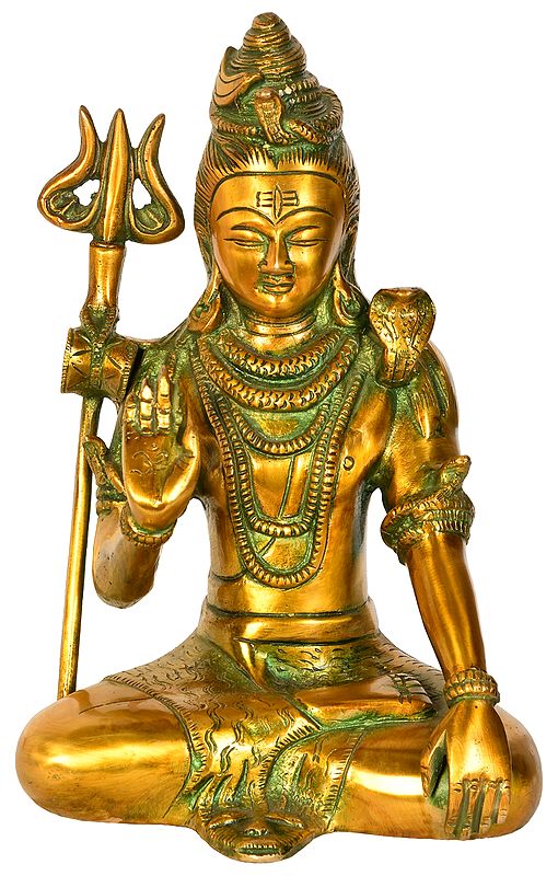 9" Lord Shiva In Brass | Handmade | Made In India