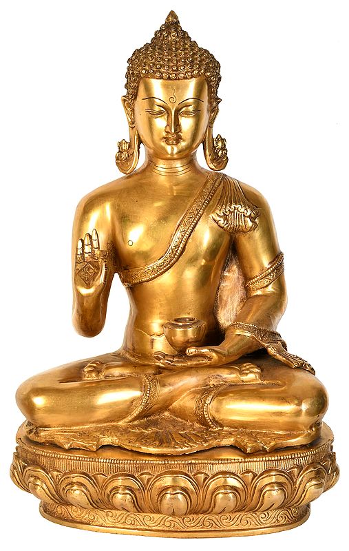 18" Lord Buddha Preaching His Dharma (Tibetan Buddhist) In Brass | Handmade | Made In India