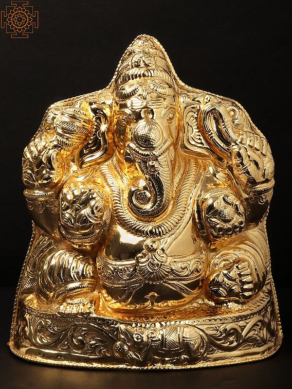 10" Ganesha Pratima In Brass | Handmade | Made In India