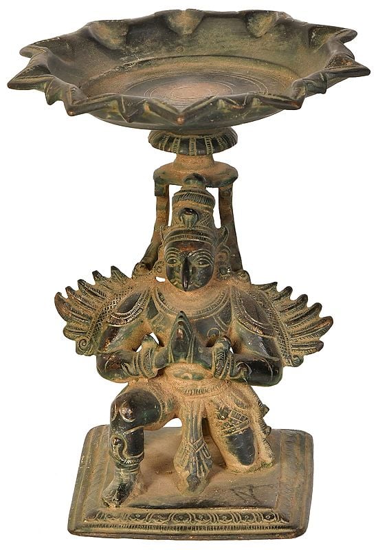 6" Garuda Wick Lamp In Brass | Handmade | Made In India