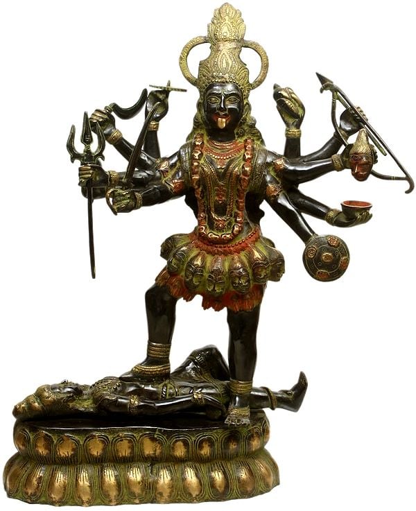 33" Large Size Goddess Kali Brass Statue| Religious Figurine