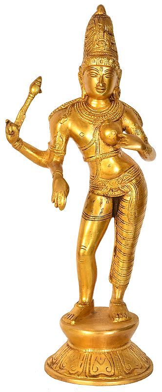 14" Ardhanarishvara In Brass | Handmade | Made In India
