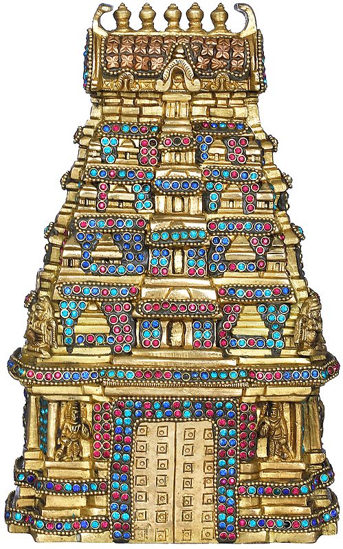9" Meenakshi Temple of South India In Brass | Handmade | Made In India