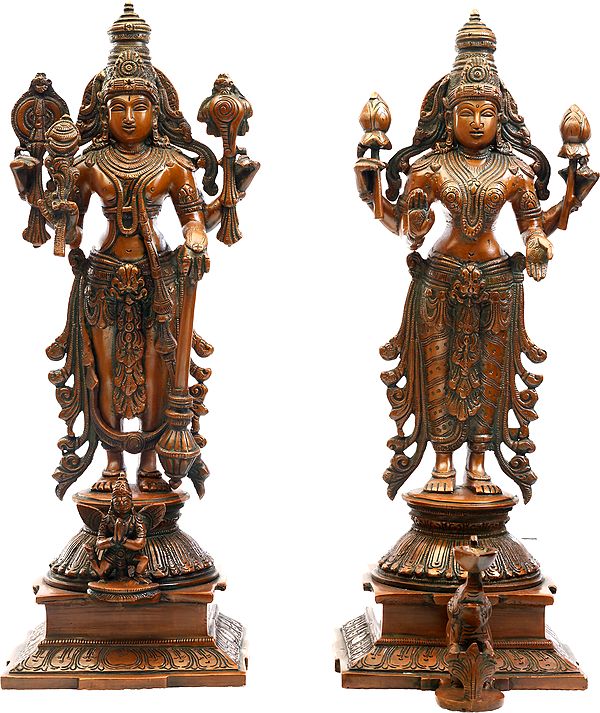 15" Lakshmi Narayana In Brass | Handmade | Made In India