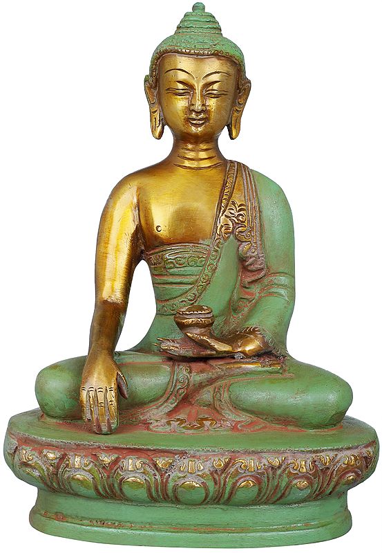 7" Samadhi Buddha In Brass | Handmade | Made In India