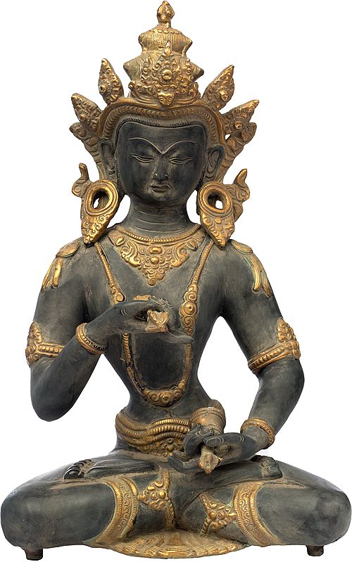 14" Tibetan Buddhist Deity Vajrasattva | Brass | Handmade | Made In India