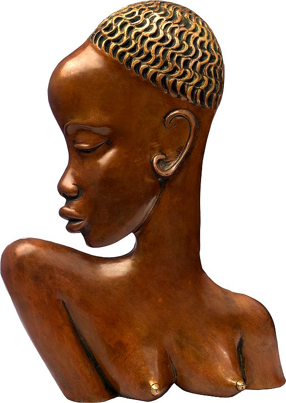 13" African Lady In Brass | Handmade | Made In India