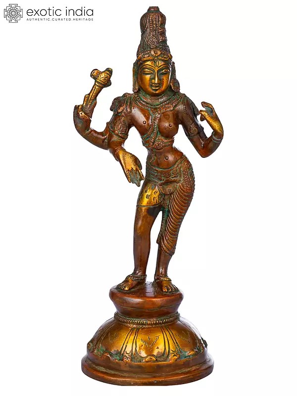8" Ardhanarishvara Brass Statue – Divine Union of Shiva & Shakti | Handmade in India