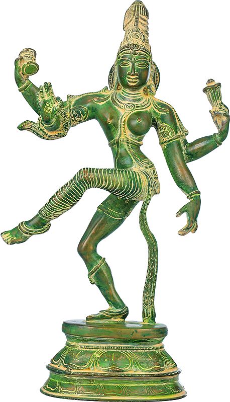 15" Dancing Ardhanarishvara Brass Sculpture | Handmade | Made in India