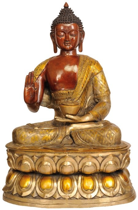 36" Large Size Gautam Buddha Preaching His Dharma In Brass | Handmade | Made In India