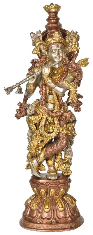 24" Murli Krishna In Brass | Handmade | Made In India