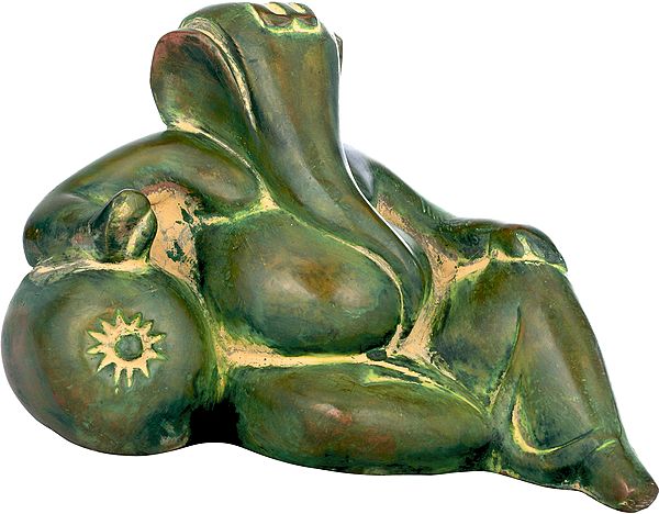 4" The Sacred Silhouette of Ganesha in Brass | Handmade | Made in India