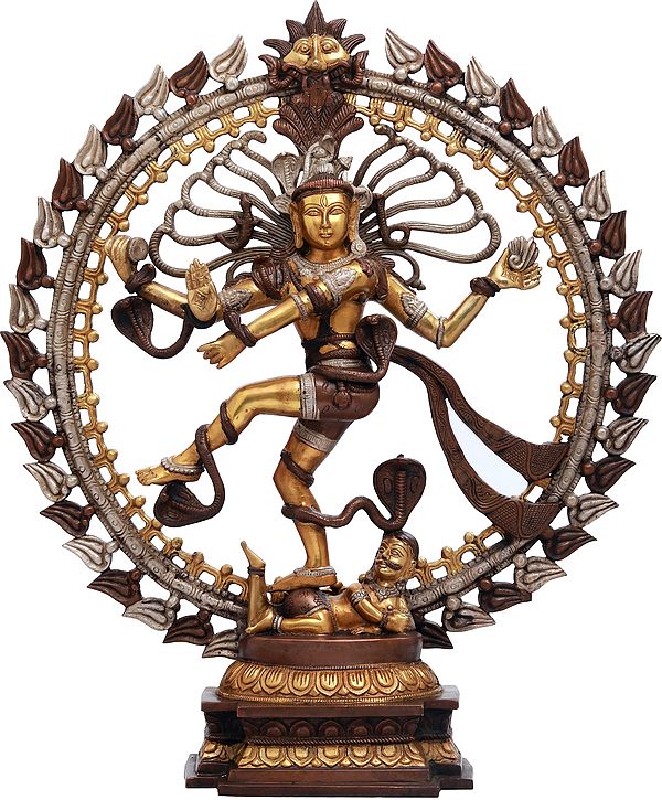 24" Nataraja in Alluring Silver Hue In Brass | Handmade | Made In India