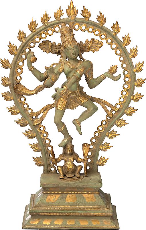 20" The Graceful Nataraja Atop Apasmara In Brass | Handmade | Made In India