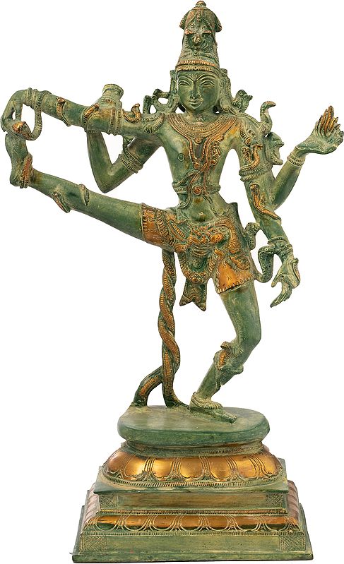 17" Shiva's Ferocious Tandava In Brass | Handmade | Made In India