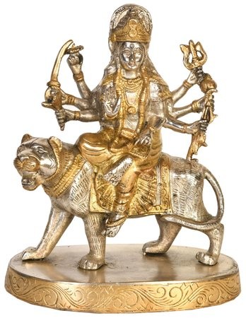 9" Goddess Durga Sculpture | Handmade | Made in India