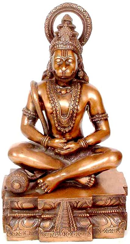 14" Lord Hanuman as Yogachara In Brass | Handmade | Made In India